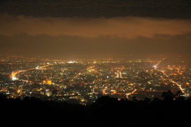 Arka plan için ışıkları ve kentsel-Tayland ile gece görüntülemek