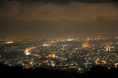 Arka plan için ışıkları ve kentsel-Tayland ile gece görüntülemek