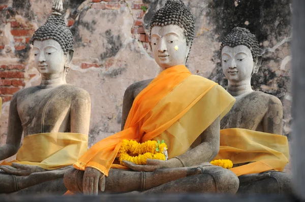 Groupe de statue de bouddha, Wat Phutthaisawan, Thaïlande — Photo