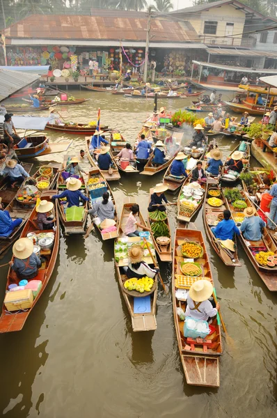 安帕瓦水上市场泰国 — 图库照片