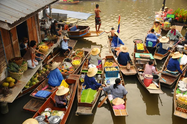 Drijvende markt in amphawa, thailand — 스톡 사진