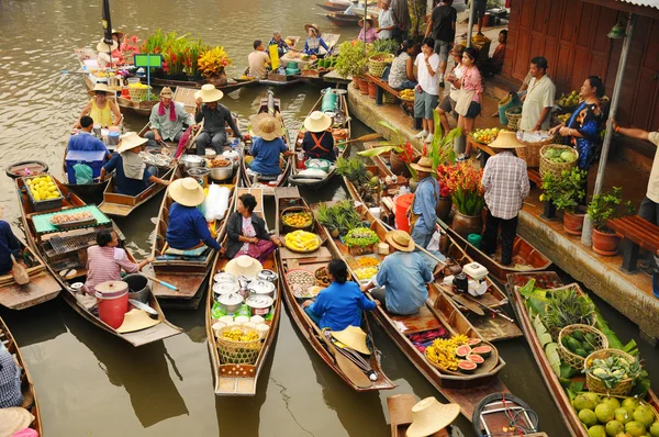 Amphawa Mercado flotante, Tailandia — Foto de Stock