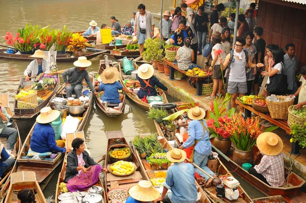 Amphawa Mercado flotante, Tailandia — Foto de Stock