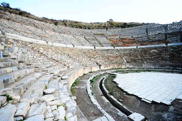 Amphitheater in der antiken Stadt Ephesus, Türkei — Stockfoto