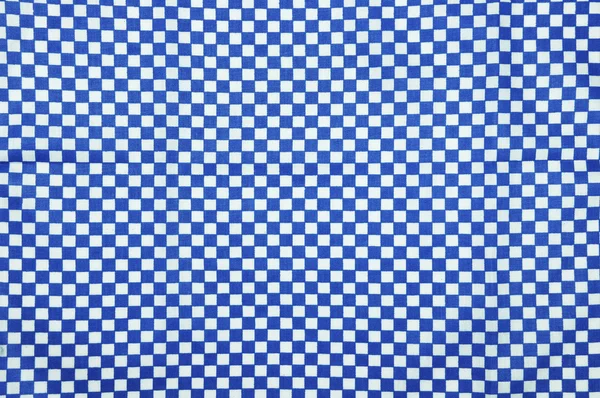 Fundo de pano de gingham azul e branco com textura de tecido — Fotografia de Stock
