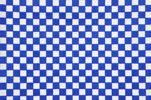 Fundo de pano de gingham azul e branco com textura de tecido — Fotografia de Stock