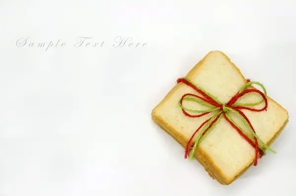 背景のためのパンから作られたギフト ボックス — ストック写真