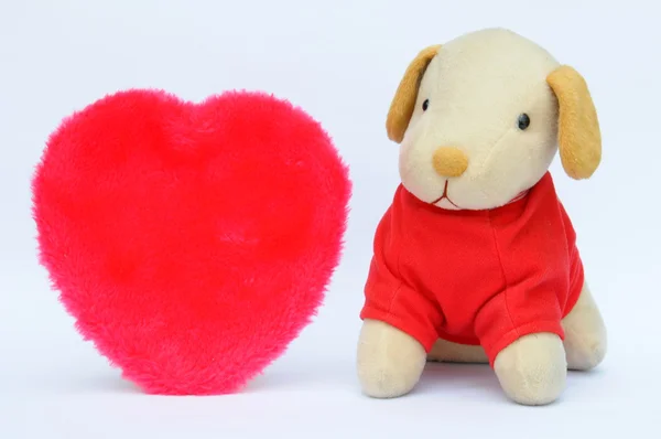 Perro con corazón — Foto de Stock