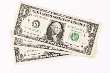 bir dolar ayırmak beyaz arka plan üzerinde.