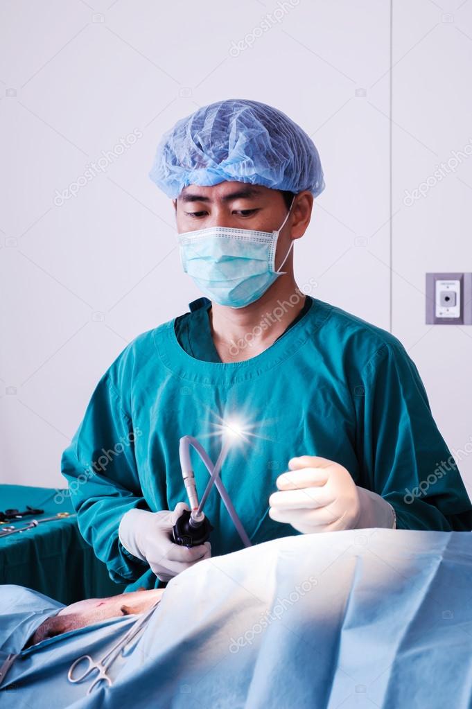 Veterinarian doctor in operation room
