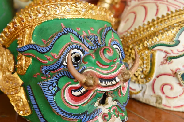 Hua Khon (Thai Traditional Mask) Used in Khon - Thai traditional dance — Stock Photo, Image