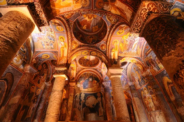 Oude fresco in Cappadocië — Stockfoto