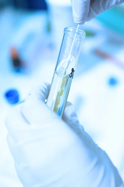 Cientista fazendo teste químico em laboratório — Fotografia de Stock