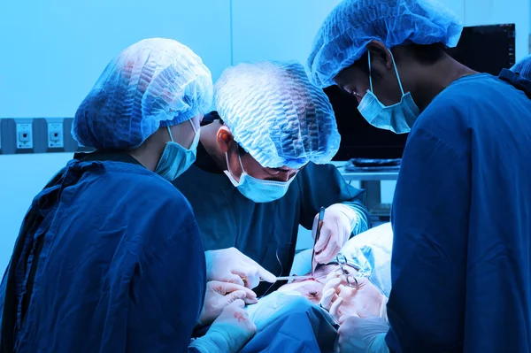 Groep van dierenarts chirurgie in operatie kamer — Stockfoto