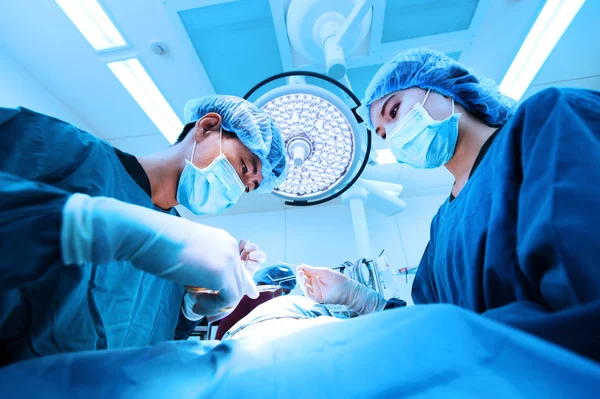 Dois cirurgiões veterinários na sala de operações — Fotografia de Stock