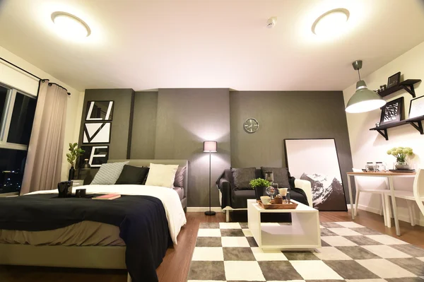 Interieur van hotelruimte of slaapkamer — Stockfoto