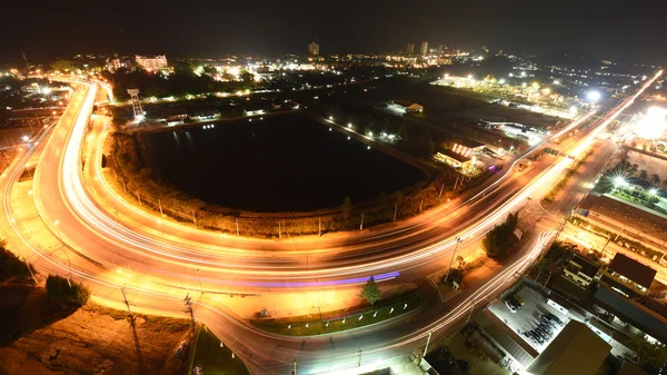 The traffic at night on hua hin road — Stock Photo, Image