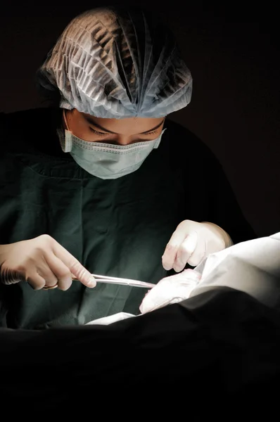 Tierarzt im Operationssaal für chirurgische Eingriffe — Stockfoto