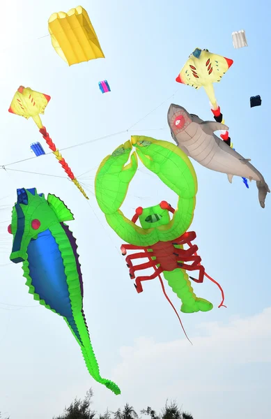 Cha-Am strand - 28 maart: Thailand internationale Kite Festival — Stockfoto