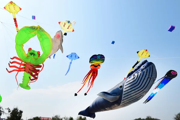 Cha-Am strand - 28 maart: Thailand internationale Kite Festival — Stockfoto