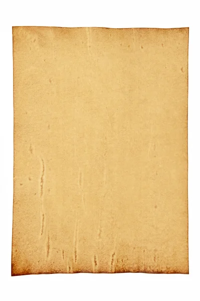 Stary papier izolowany na białym tle — Zdjęcie stockowe