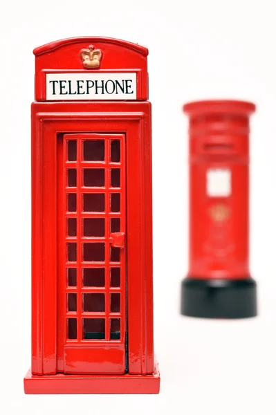 London postbox och telefon box — Stockfoto