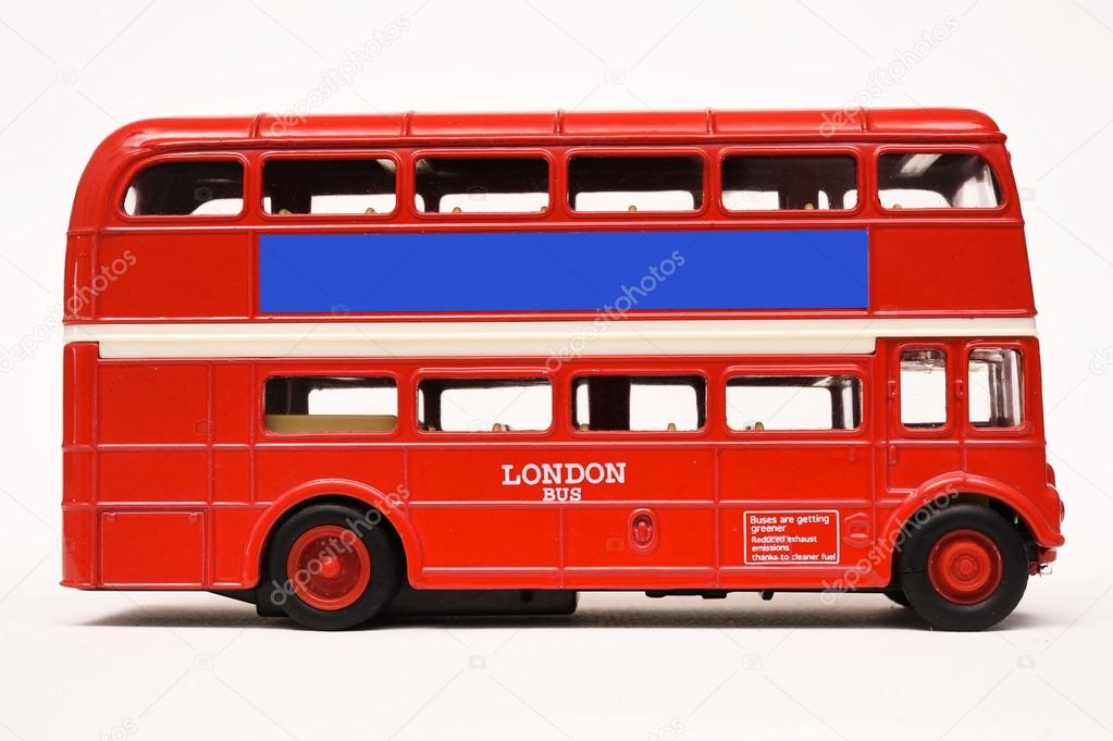 Red bus isolated on white background