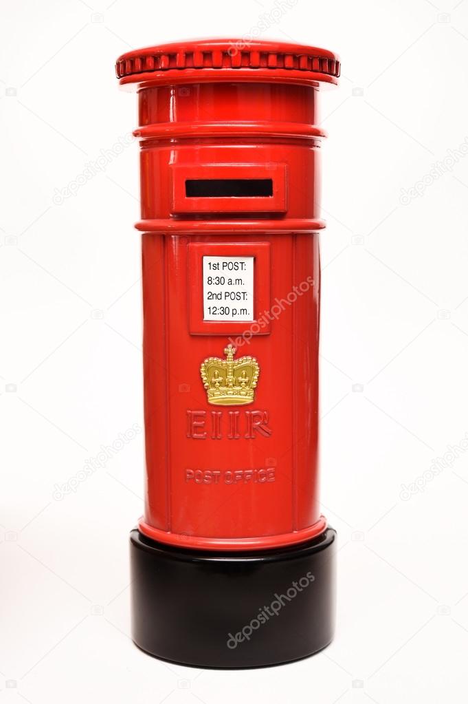 London postbox isolated on white background