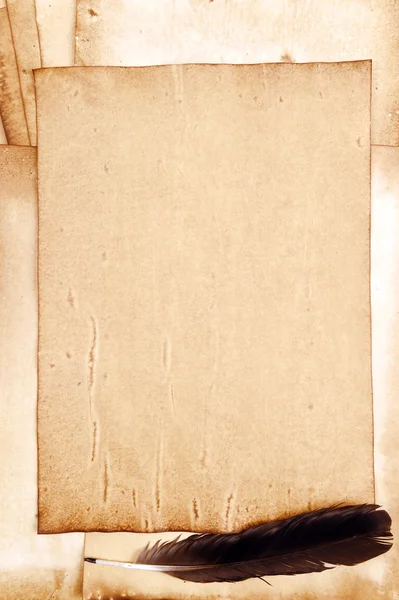Stary papier z piór — Zdjęcie stockowe