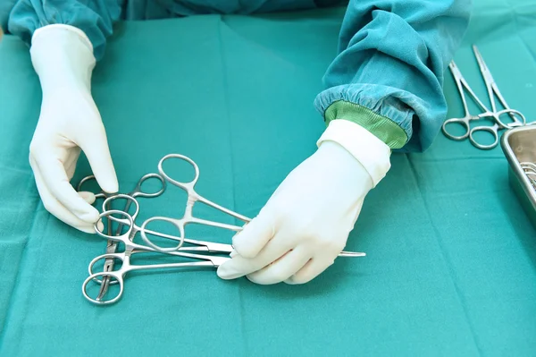 Detail shot of steralized surgery instruments — Stock Photo, Image