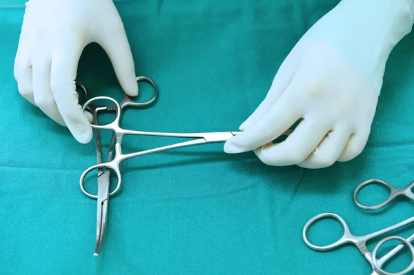 Detail shot of steralized surgery instruments — Stock Photo, Image