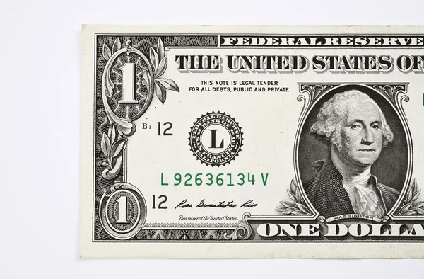 Un dollar isolat sur fond blanc — Photo