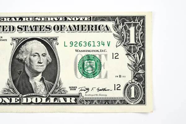 Un dollar isolat sur fond blanc — Photo