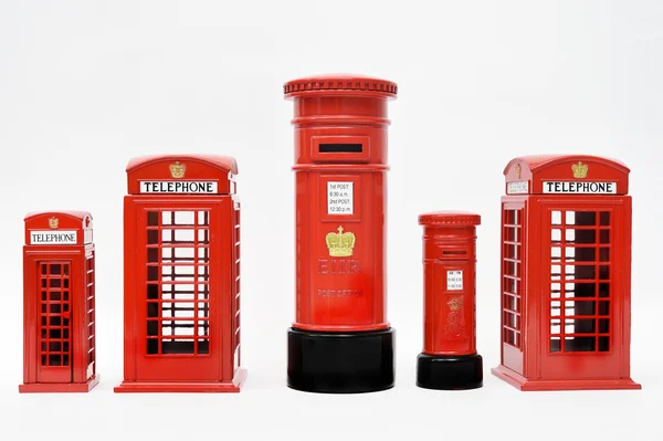 London postbox och telefon box — Stockfoto