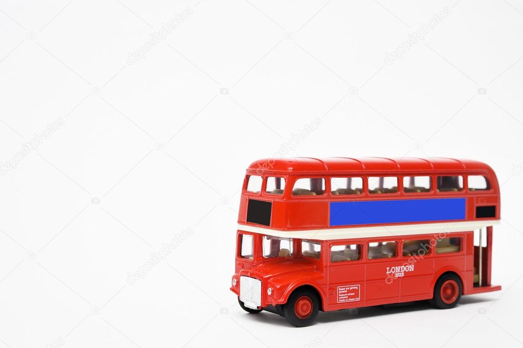Red bus isolated on white background