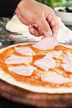 Pizza ve pizza için malzemeler