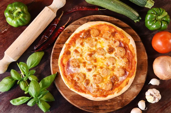 Pizza ve pizza için taze sebze — Stok fotoğraf