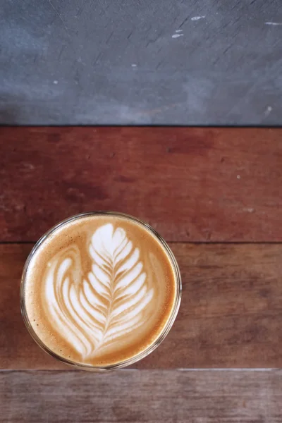 Kunst Latte koffie in een kopje warm — Stockfoto