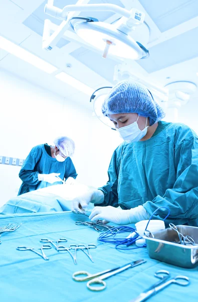 Dois cirurgiões veterinários na sala de operações — Fotografia de Stock