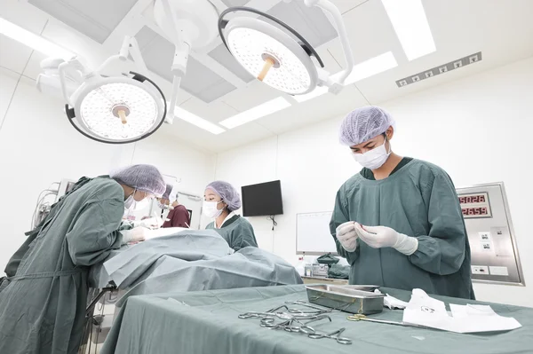 Grupo de cirurgia veterinária na sala de operação — Fotografia de Stock