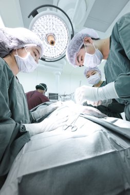 Veteriner Cerrahi operasyon odasında grup