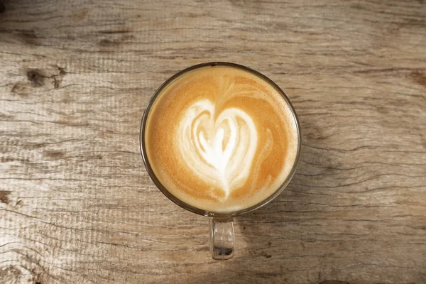 Cup of latte art coffee — Stock Photo, Image