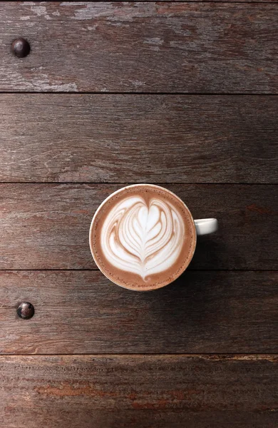 Cup of latte art coffee — Stock Photo, Image