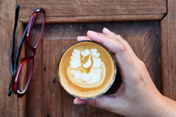 Filiżankę kawy latte art — Zdjęcie stockowe