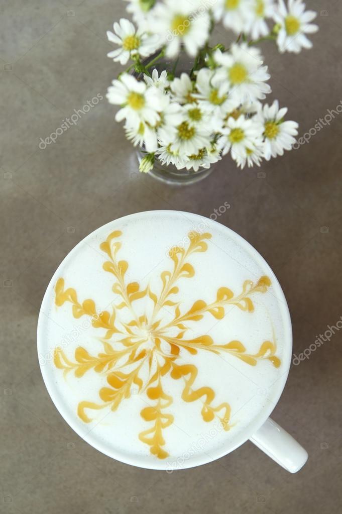 cup of latte art coffee