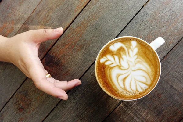 Uma xícara de café arte latte — Fotografia de Stock
