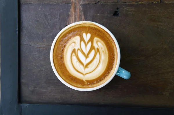 Latte τέχνη καφέ — Φωτογραφία Αρχείου