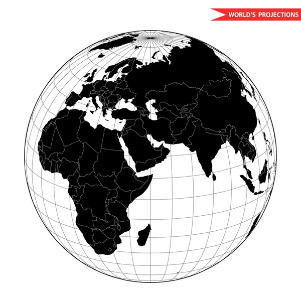 Azja Globe Półkuli Widok Świata Ikony Przestrzeni — Wektor stockowy