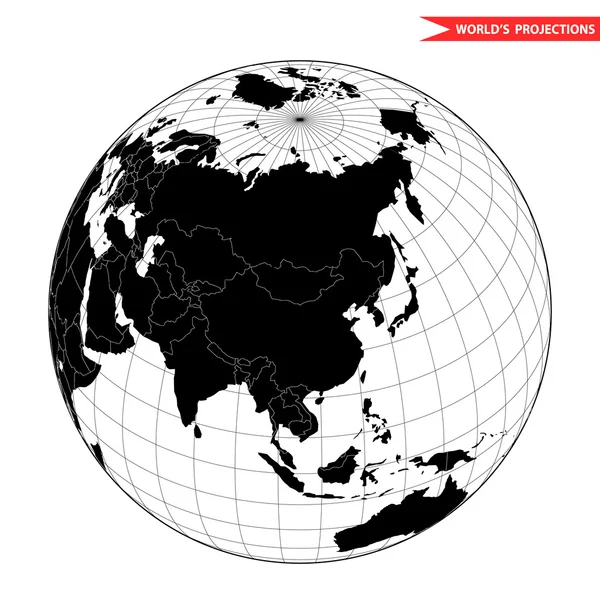 Chine Hémisphère Globe Vue Monde Depuis Icône Espace — Image vectorielle