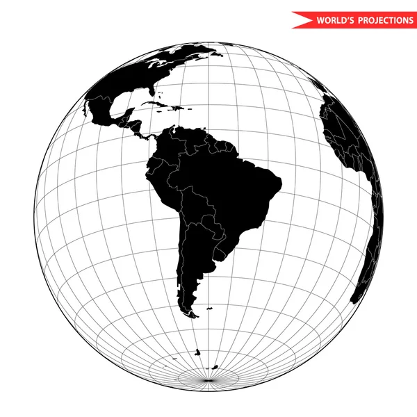 Amérique Sud Hémisphère Globe Vue Monde Depuis Icône Espace — Image vectorielle